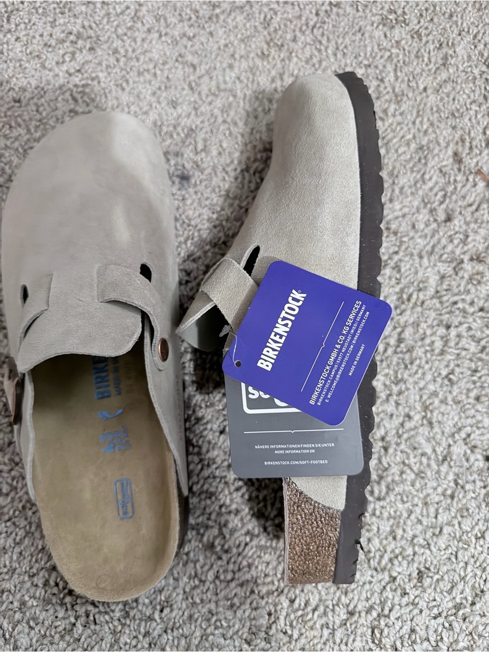 Birkenstock Soft Beige Suede Clogs - Picture 3 of 4
